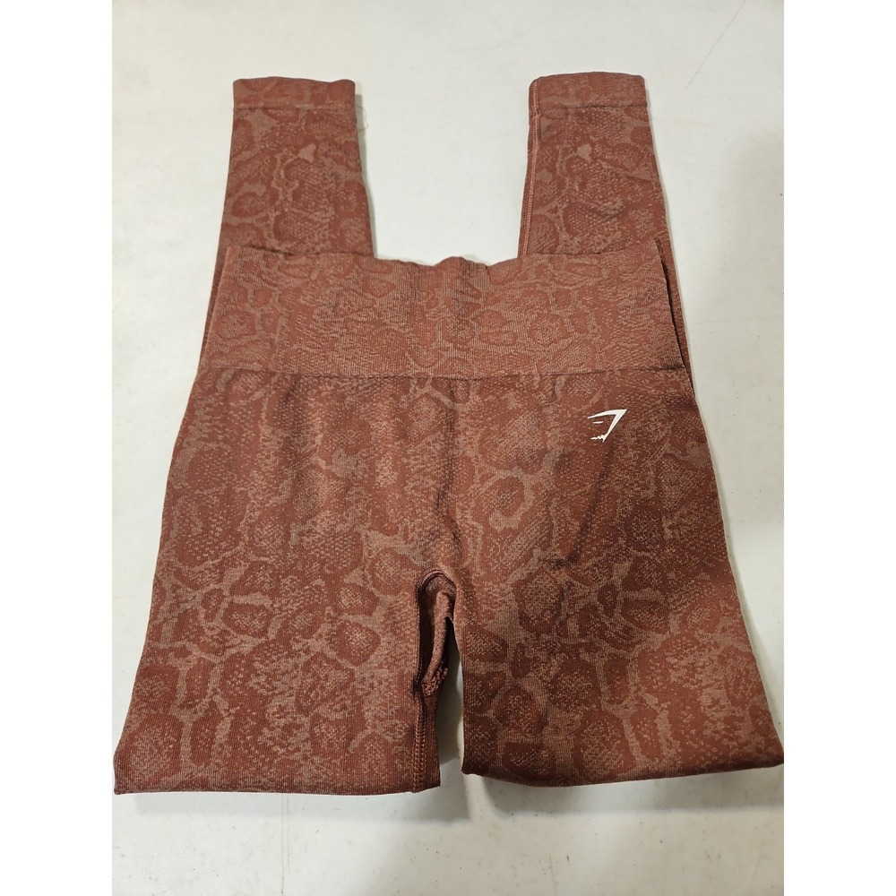 Gymshark Vital Rise Leggings Womens Small Pink Animal Print Scrunch Butt (1944